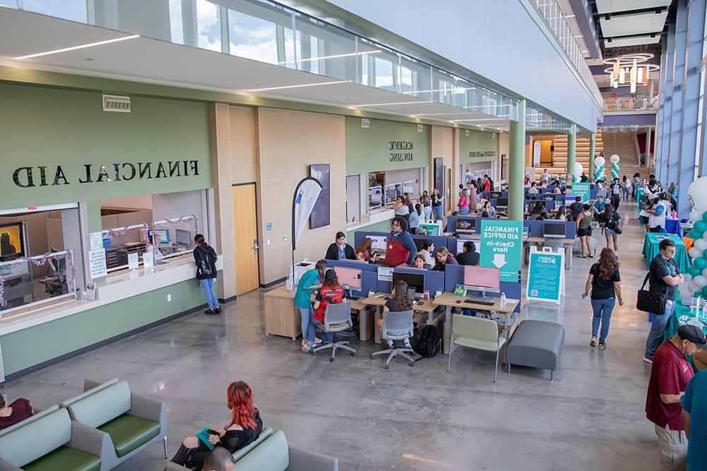 Photo of students in the Rio Grande building